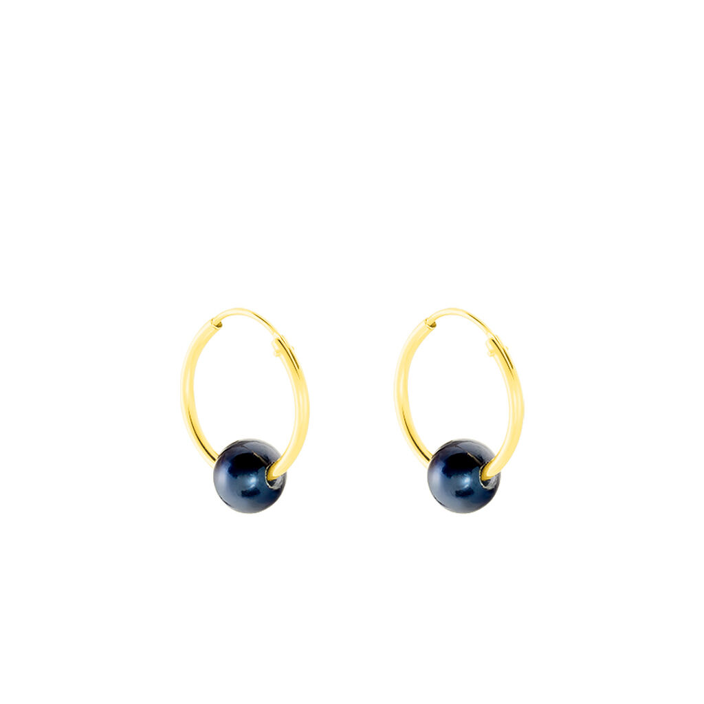 Boucles D'oreilles Puces Suraya Or Jaune Perle De Culture - Boucles d'oreilles créoles Femme | Histoire d’Or