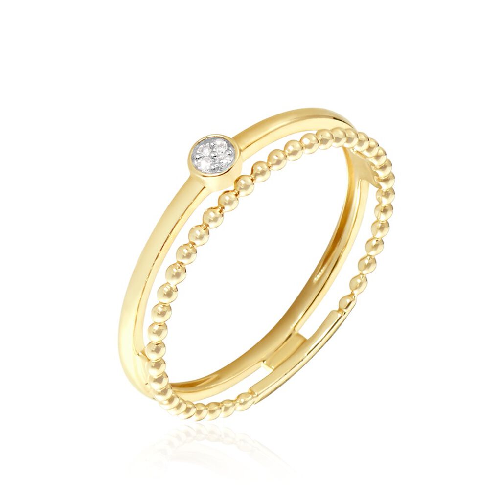 Bague Pearly Effect Or Jaune Diamant - Bagues avec pierre Femme | Histoire d’Or