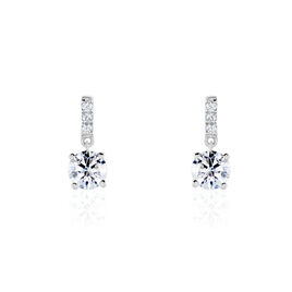 Boucles D'oreilles Pendantes Paciane Or Blanc Oxyde De Zirconium - Boucles d'oreilles pendantes Femme | Histoire d’Or