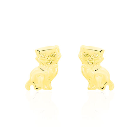 Boucles D'oreilles Puces Florenta Chat Or Jaune - Clous d'oreilles Enfant | Histoire d’Or