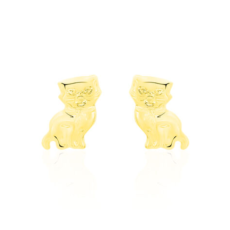 Boucles D'oreilles Puces Florenta Chat Or Jaune - Clous d'oreilles Enfant | Histoire d’Or