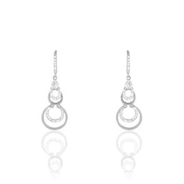 Boucles D'oreilles Pendantes Greta Argent Blanc - Boucles d'oreilles fantaisie Femme | Histoire d’Or