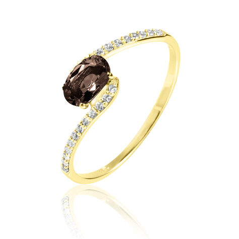 Bague Loriane Or Jaune Quartz Et Diamant - Bagues solitaires Femme | Histoire d&rsquo;Or