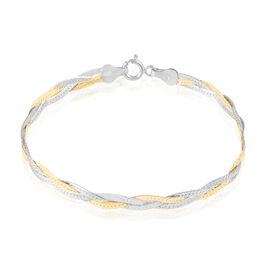 Bracelet Elae Maille Tresse Argent Bicolore - Bracelets chaîne Femme | Histoire d’Or