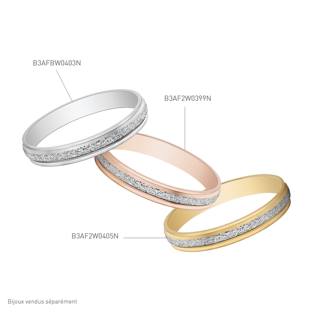 Alliance Caroline Sablee Ruban Plat Or Bicolore - Alliances Unisex | Histoire d&rsquo;Or