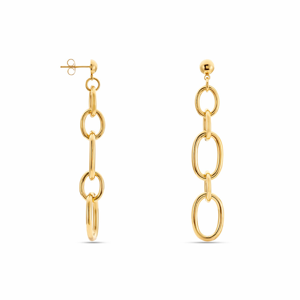 Boucles D'oreilles Pendantes Lina Acier Doré - Boucles d'oreilles fantaisie Femme | Histoire d’Or