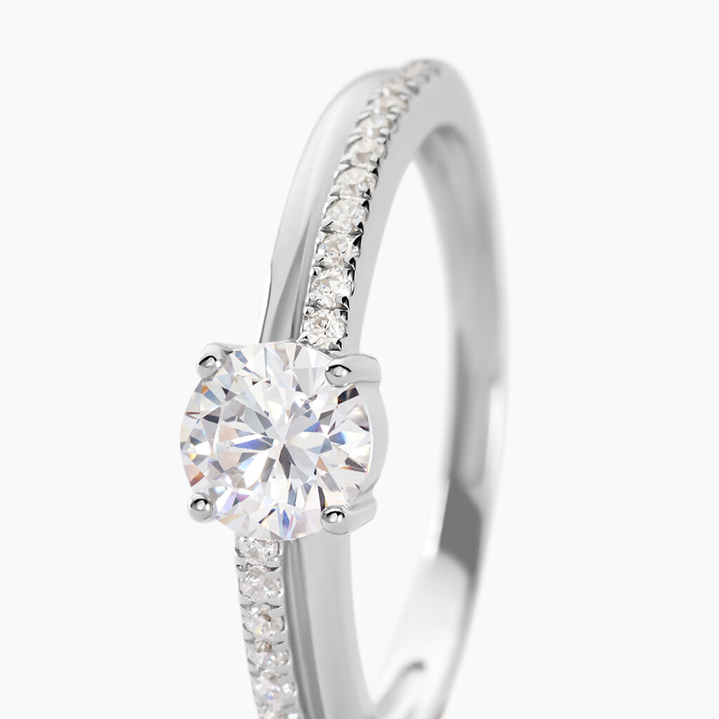 Bague Solitaire Sade Argent Blanc Oxyde De Zirconium - Bagues solitaires Femme | Histoire d&rsquo;Or