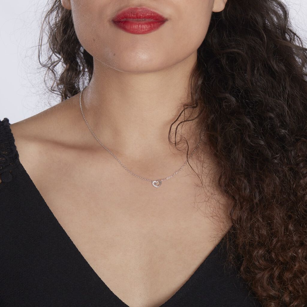 Collier Dorthea Argent Blanc Oxyde De Zirconium - Colliers fantaisie Femme | Histoire d’Or