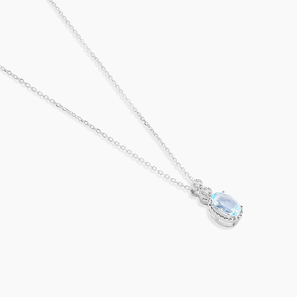 Collier Cyprille Or Blanc Topaze Et Oxyde De Zirconium - Colliers Femme | Histoire d’Or