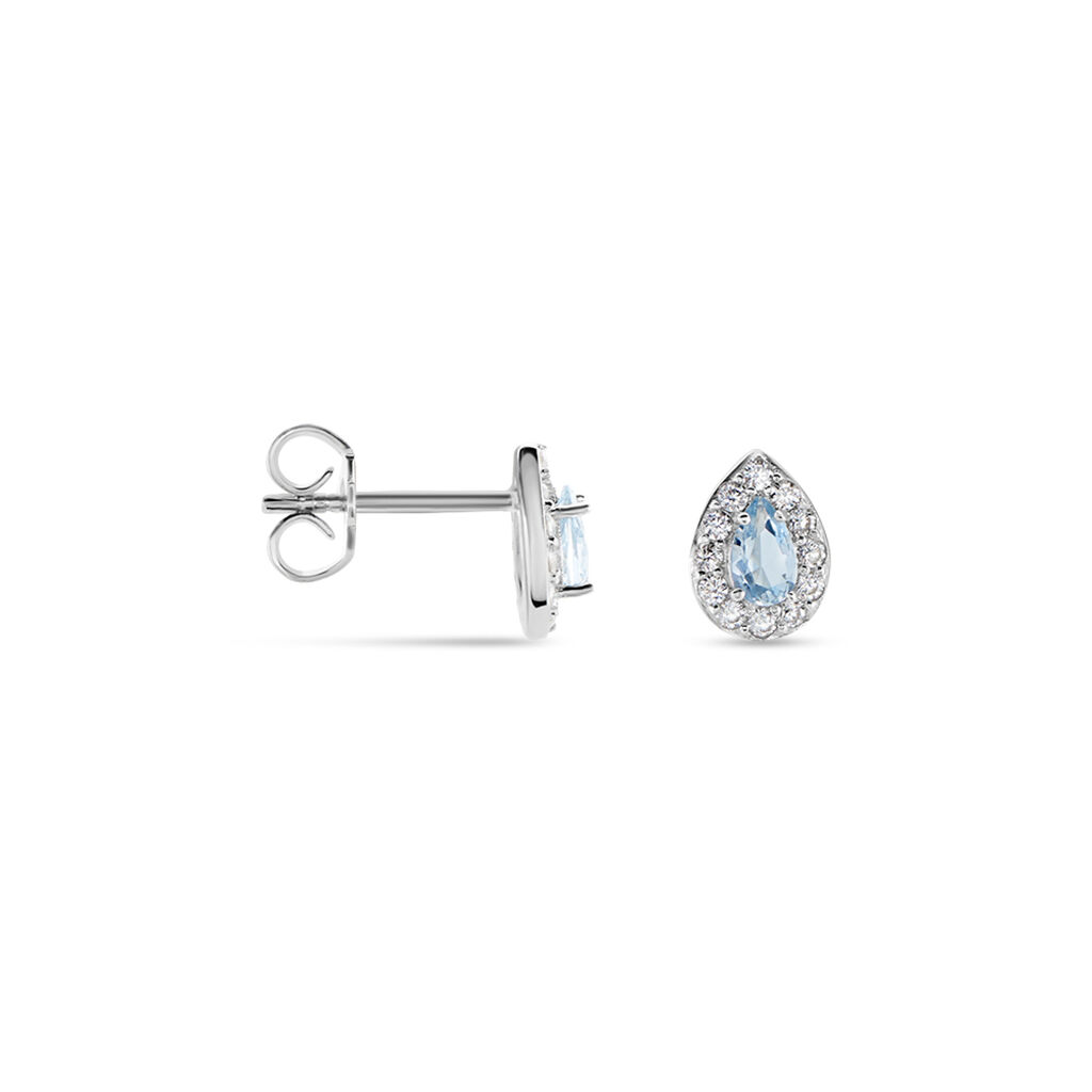 Boucles D'oreilles Puces Argent Blanc Tania Oxydes De Zirconium - Boucles d'oreilles fantaisie Femme | Histoire d’Or