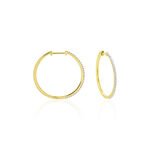 Creoles Or Jaune Aryanna Diamants - Boucles d'oreilles cr&eacute;oles Femme | Histoire d&rsquo;Or