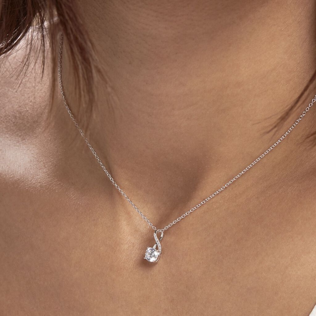 Collier Idylla Argent Blanc Oxyde De Zirconium - Colliers fantaisie Femme | Histoire d’Or