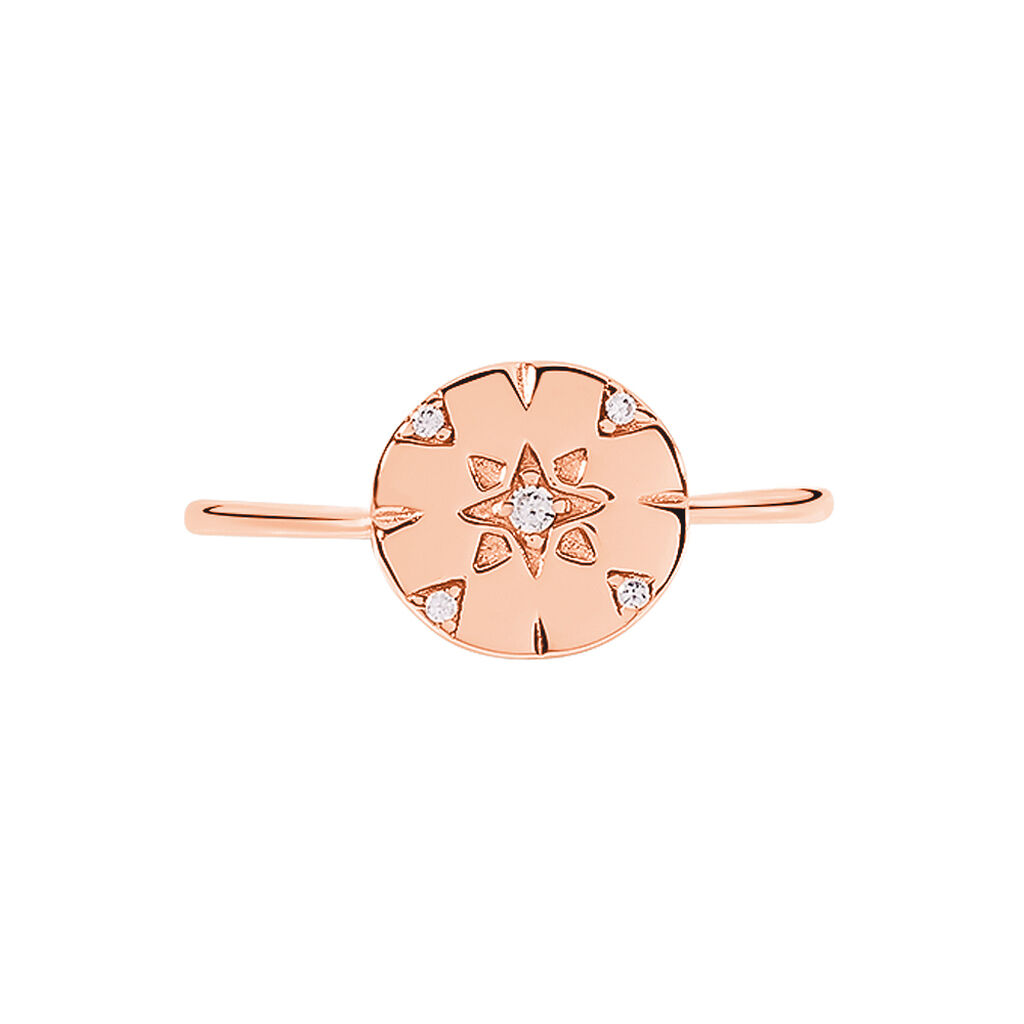 Bague Erinna Argent Rose Oxyde De Zirconium - Bagues avec pierre Femme | Histoire d’Or