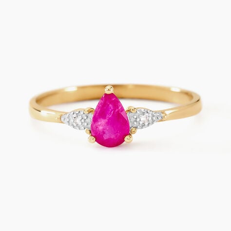 Bague Glykeria Or Jaune Rubis Diamant - Bagues solitaires Femme | Histoire d&rsquo;Or