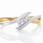 Bague Sharron Or Bicolore Diamant Blanc - Bagues avec pierre Femme | Histoire d&rsquo;Or