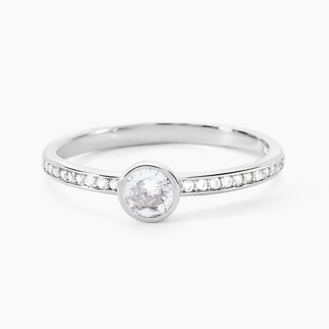Bague Solitaire Mathylda Argent Blanc Oxyde De Zirconium - Bagues solitaires Femme | Histoire d&rsquo;Or