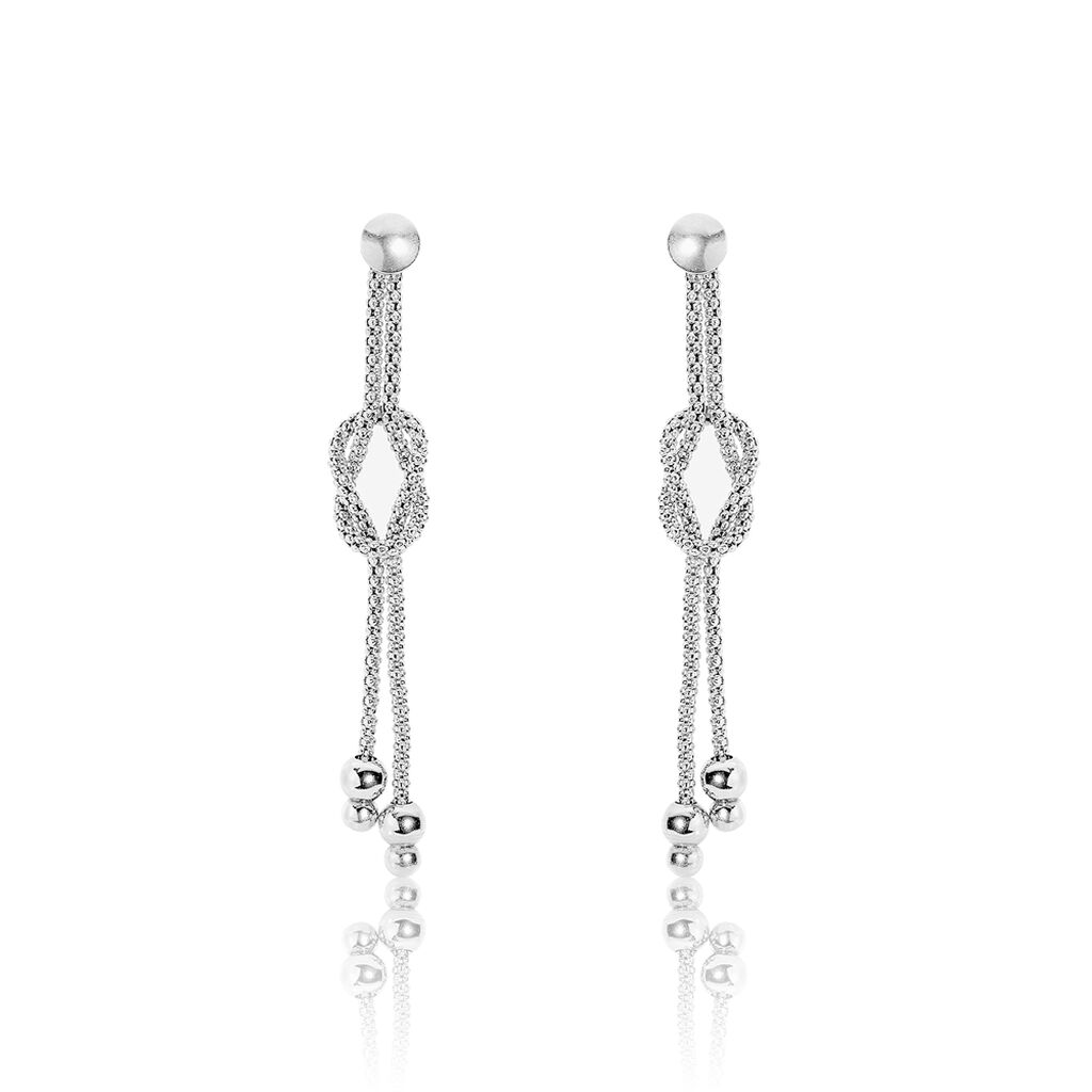 Boucles D’oreilles Pendantes Deauville Argent Blanc