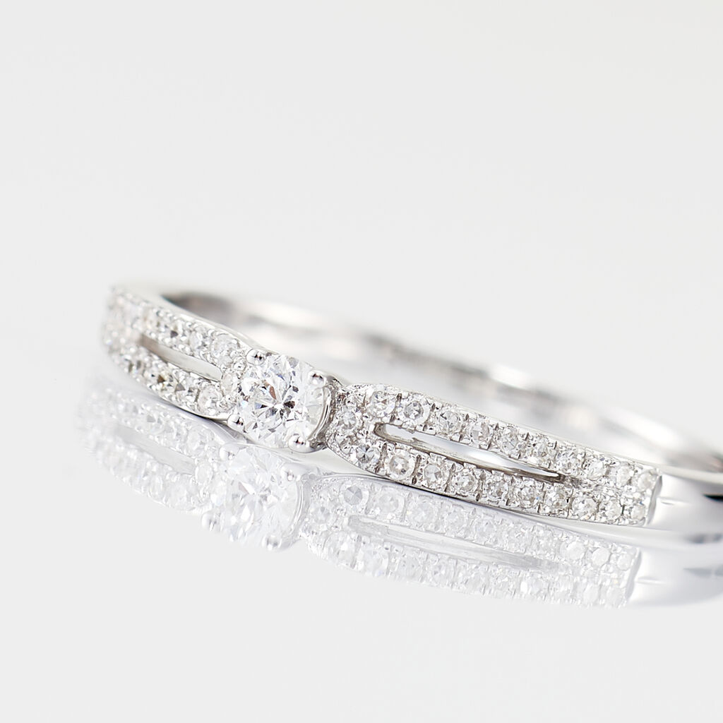 Bague Solitaire Katalina Or Blanc Diamant - Bagues solitaires Femme | Histoire d’Or