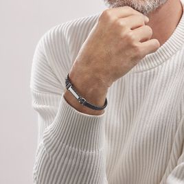 Bracelet Ludovic Acier Blanc Oxyde De Zirconium - Bracelets fantaisie Homme | Histoire d’Or