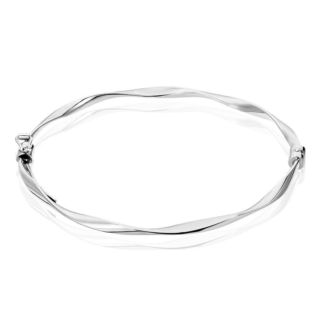 Bracelet Jonc Nathaelae Argent Blanc