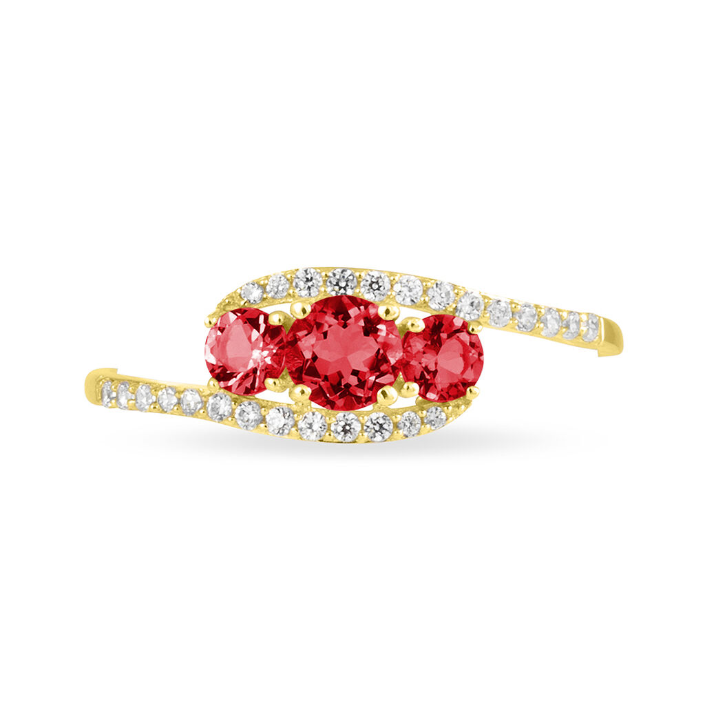 Bague Chloe Or Jaune Rubis Et Diamant - Bagues solitaires Femme | Histoire d&rsquo;Or