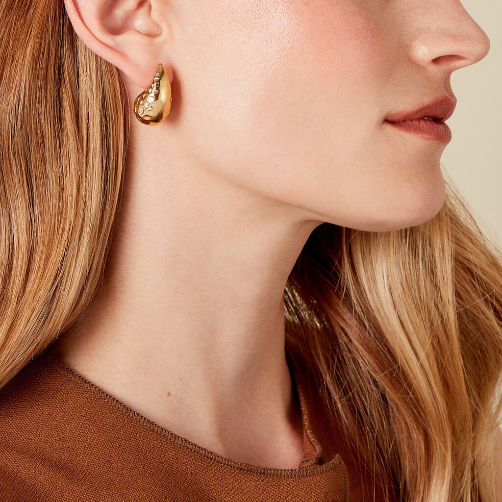 Boucles D'oreilles Pendantes Iliane Acier Doré - Nouveautés Femme | Histoire d’Or