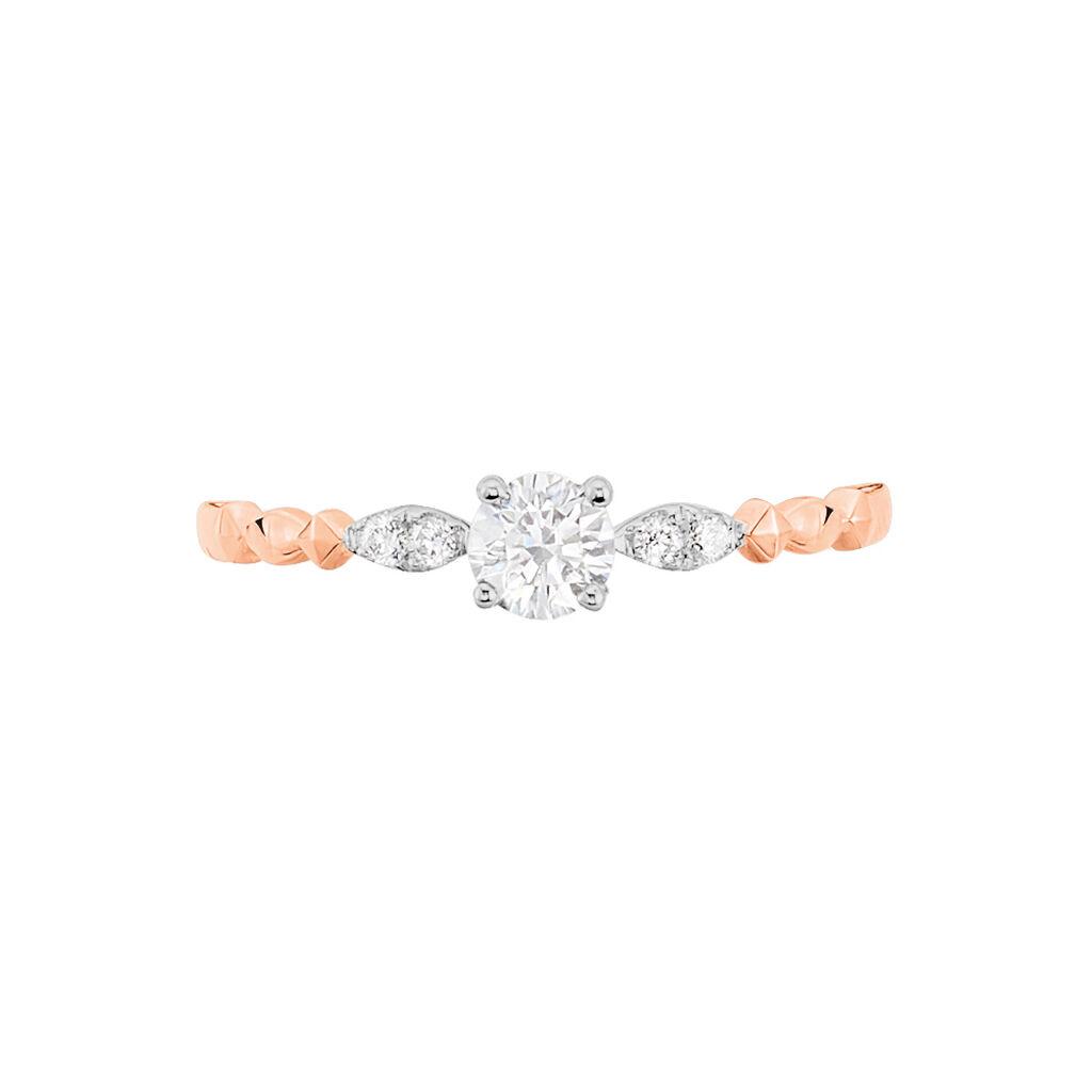 Bague Norhen Or Rose Oxyde De Zirconium - Bagues solitaires Femme | Histoire d’Or