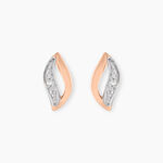 Boucles D'oreilles Puces Smeralda Or Rose Diamant - Clous d'oreilles Femme | Histoire d&rsquo;Or