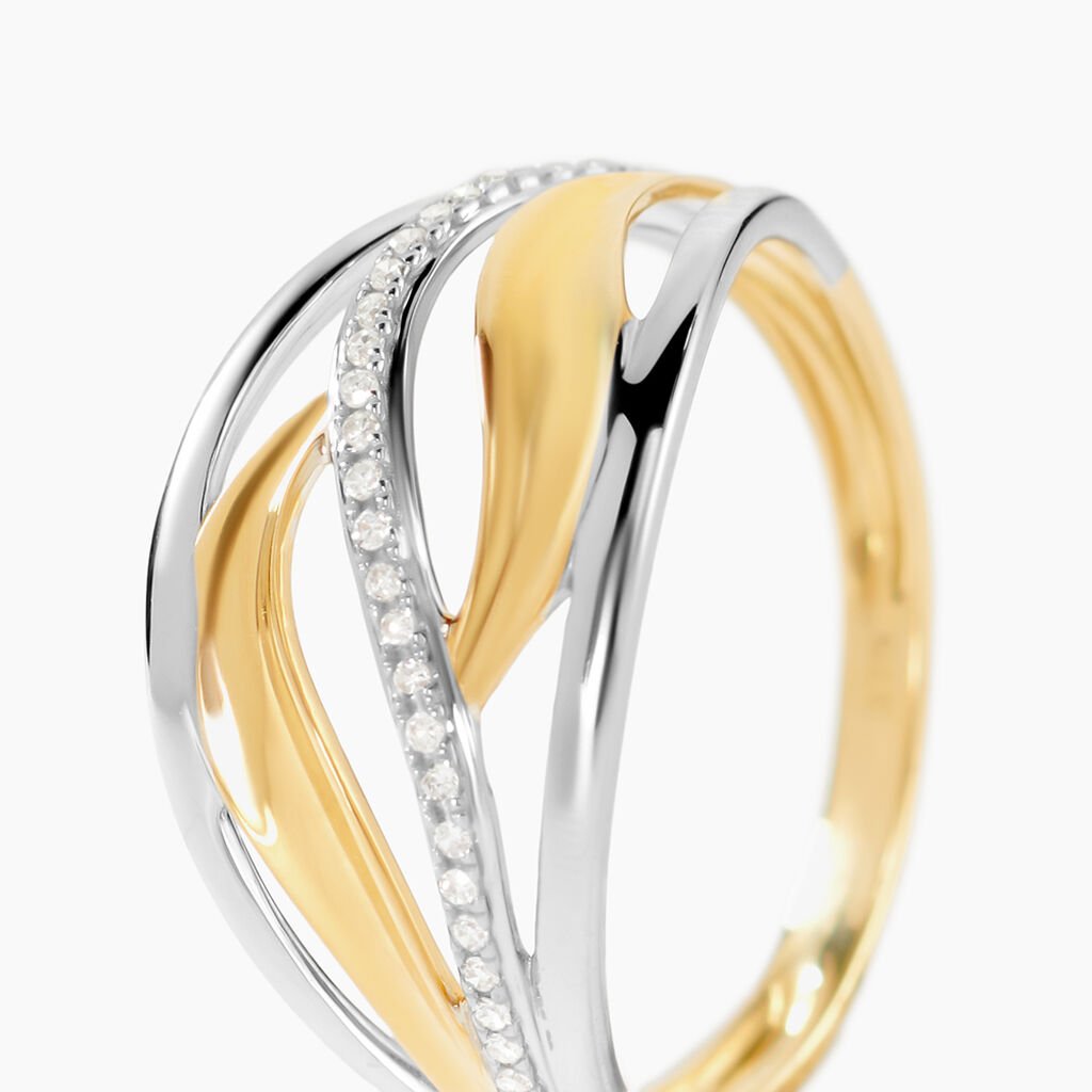 Bague Volcania Or Bicolore Diamant - Bagues avec pierre Femme | Histoire d&rsquo;Or