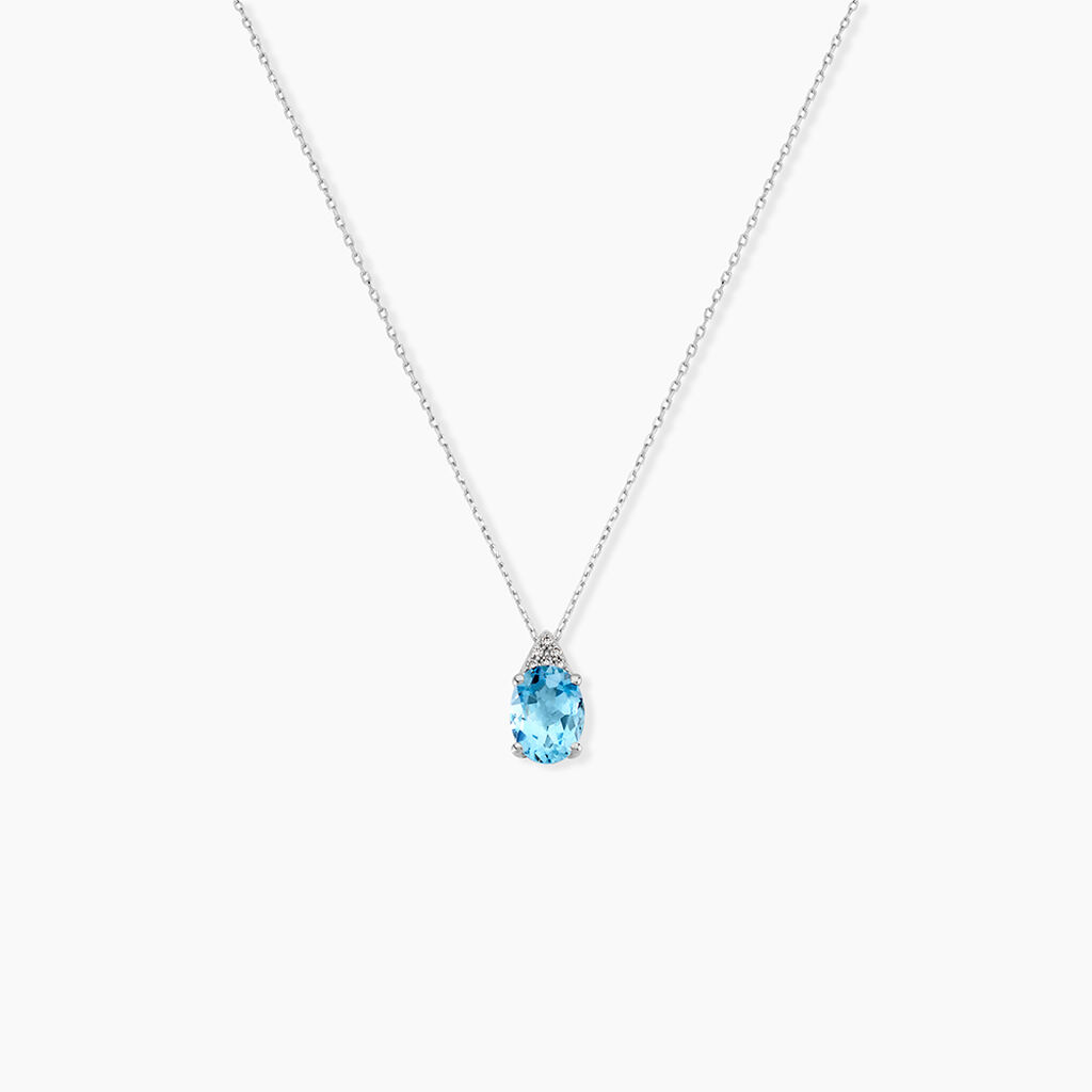 Collier Britney Or Blanc Topaze Et Oxyde De Zirconium - Colliers Femme | Histoire d&rsquo;Or