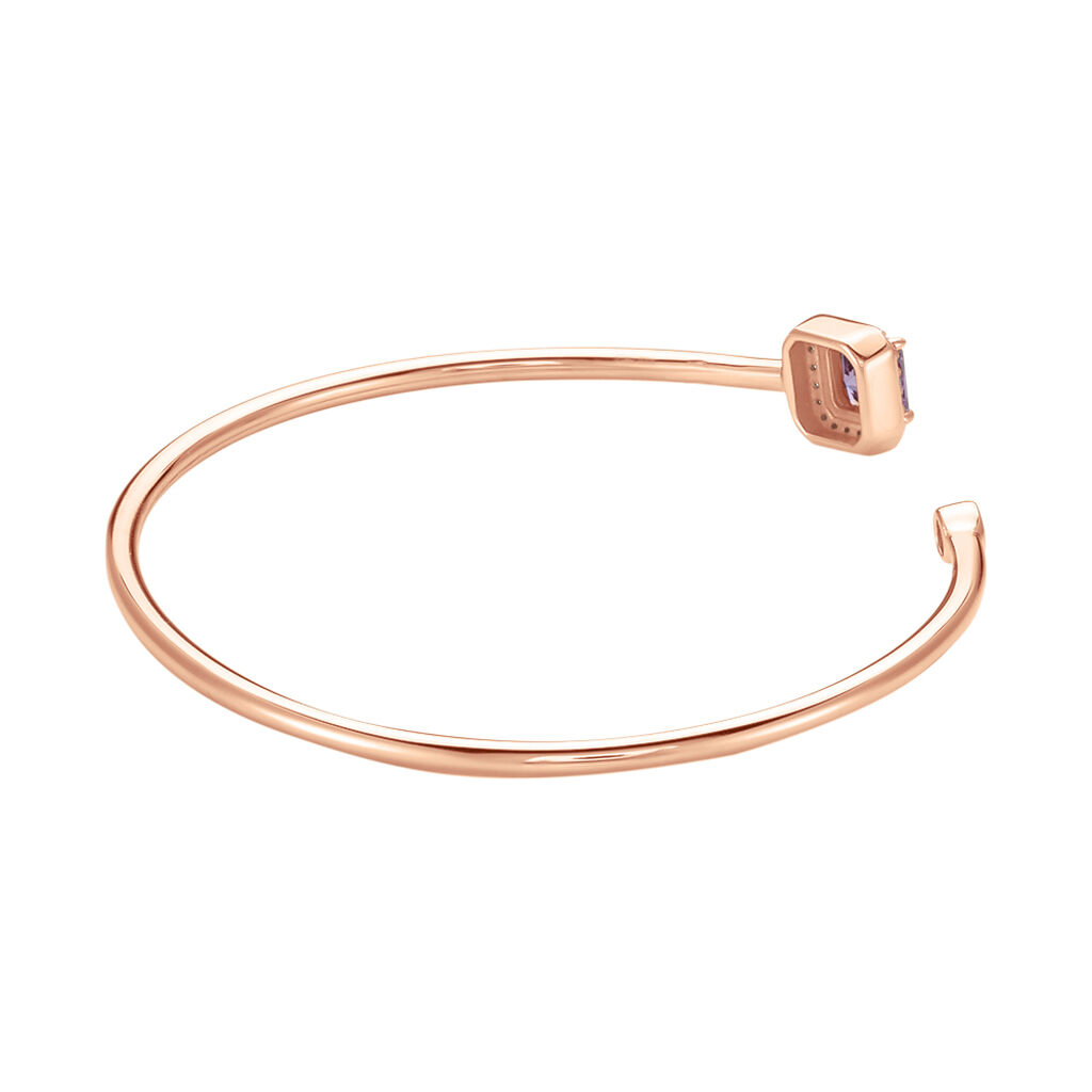 Bracelet Jonc Purple Mood Argent Rose Oxyde De Zirconium - Bracelets joncs Femme | Histoire d’Or