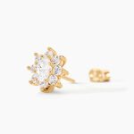 Boucles D'oreilles Puces Lisea Plaqu&eacute; Or Oxydes De Zirconium - Boucles d'oreilles fantaisie Femme | Histoire d&rsquo;Or