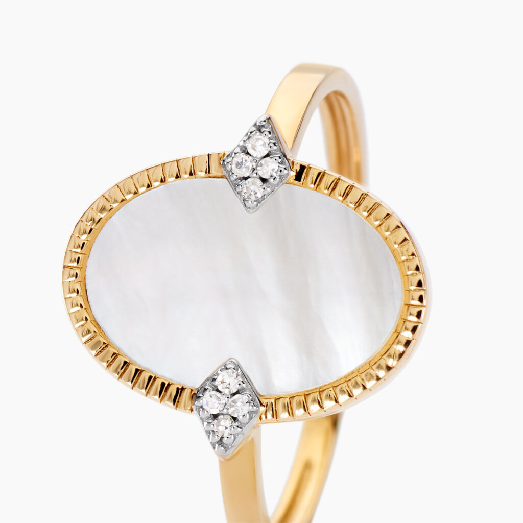 Bague Tahina Or Jaune Nacre Diamant - Bagues solitaires Femme | Histoire d’Or