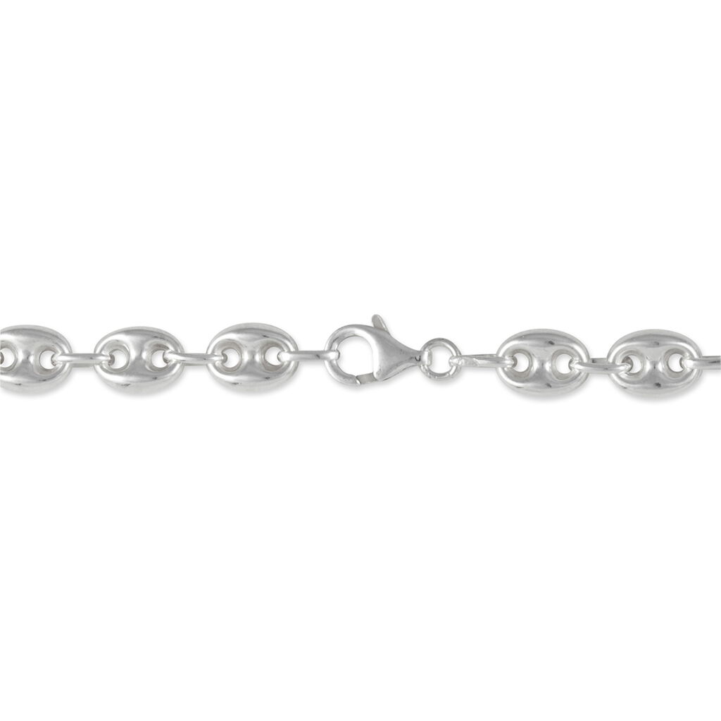 Collier Carrus Maille Grain De Cafe Argent Blanc - Chaines Homme | Histoire d’Or