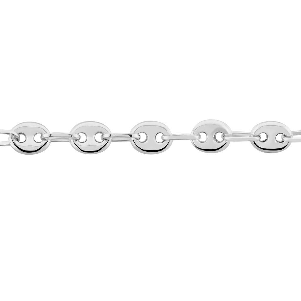 Bracelet Dami Maille Grain De Cafe Or Blanc - Bracelets chaîne Femme | Histoire d’Or