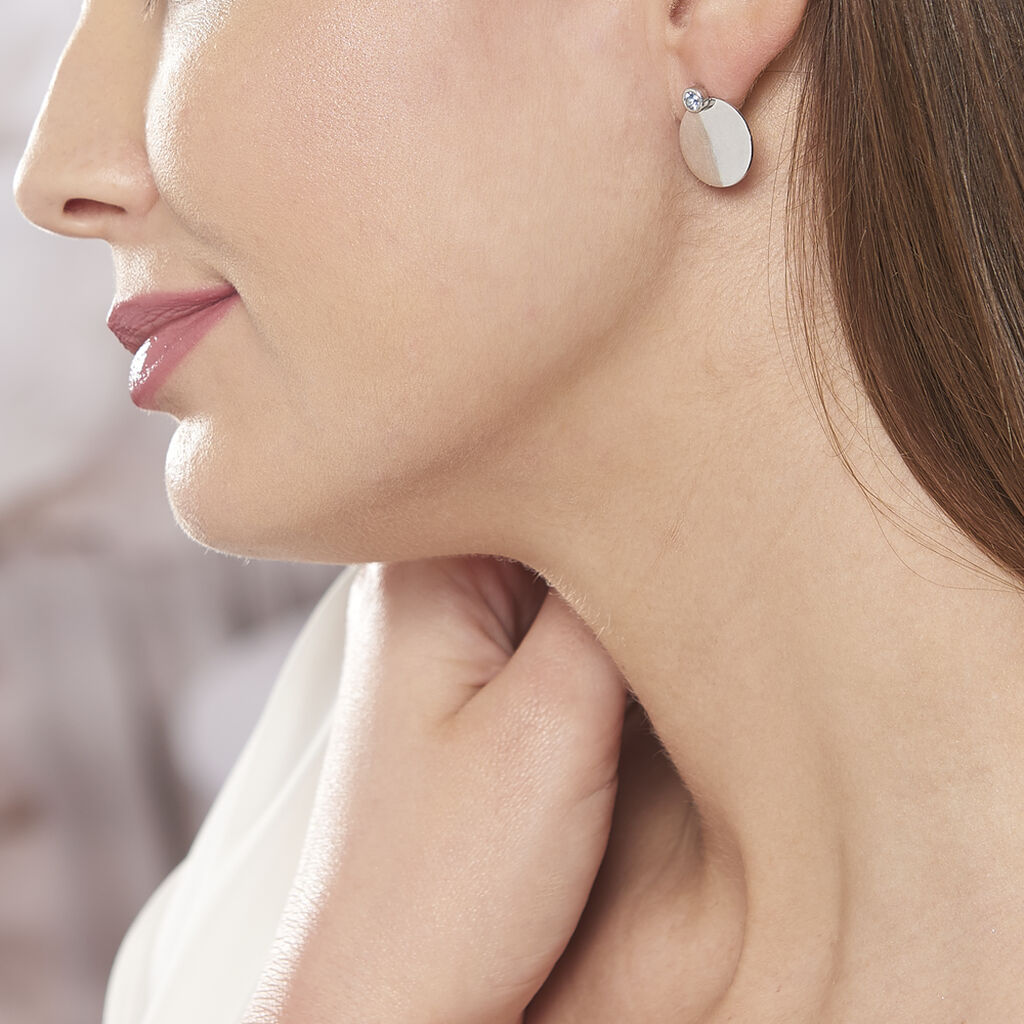 Bijoux D'oreilles Aleksandra Argent Blanc Oxyde De Zirconium - Boucles d'oreilles fantaisie Femme | Histoire d’Or