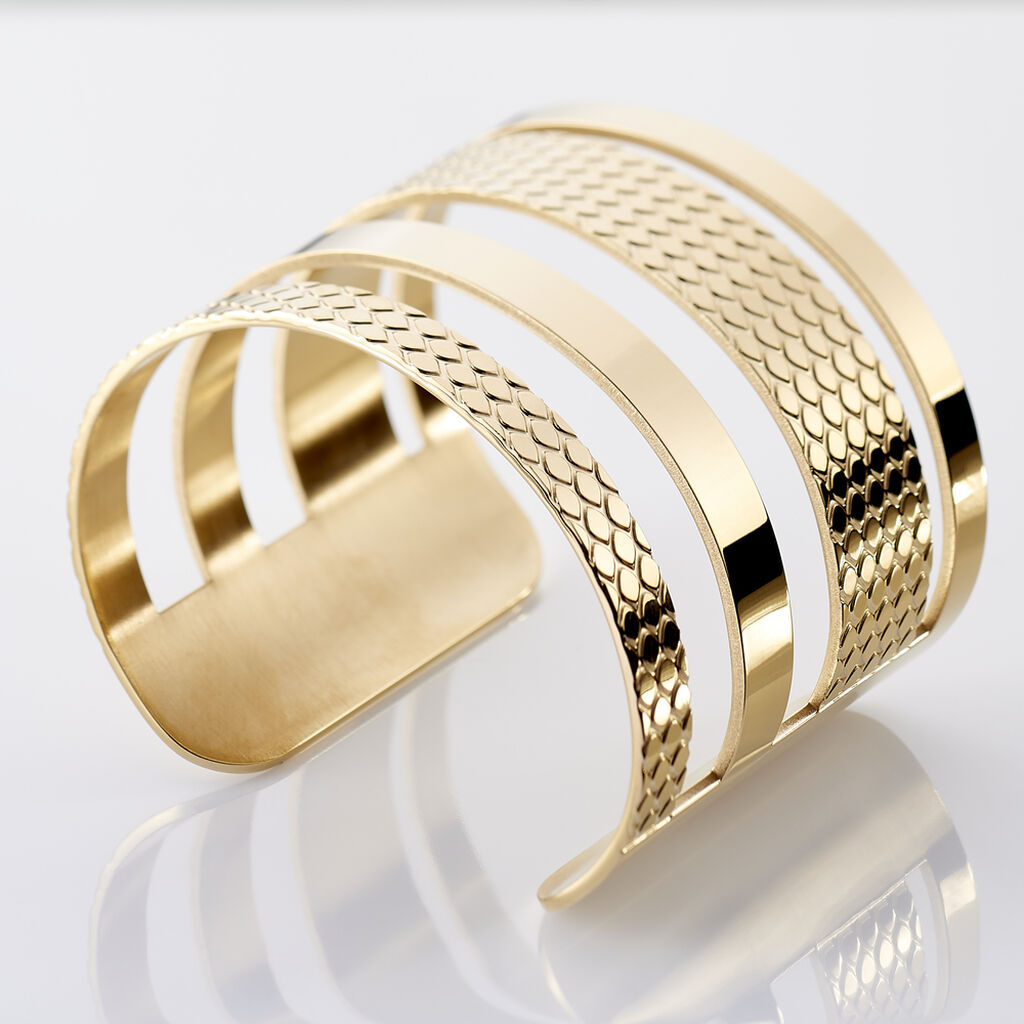 Bracelet Jonc Abram Acier Jaune - Bracelets fantaisie Femme | Histoire d’Or