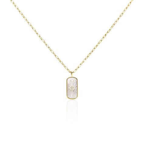 Collier Goddess Argent Dor&eacute; Nacre Oxyde De Zirconium - Colliers fantaisie Femme | Histoire d&rsquo;Or