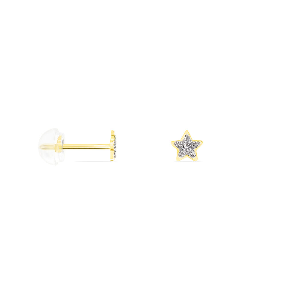 Boucles D'oreilles Puces Chirine Etoile Or Jaune - Clous d'oreilles Enfant | Histoire d’Or