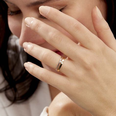 Bague Lola Or Bicolore Diamant - Bagues solitaires Femme | Histoire d’Or