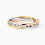 Alliance Entrelacee Diamantee Ruban Plat Or Tricolore - Alliances Unisex | Histoire d&rsquo;Or