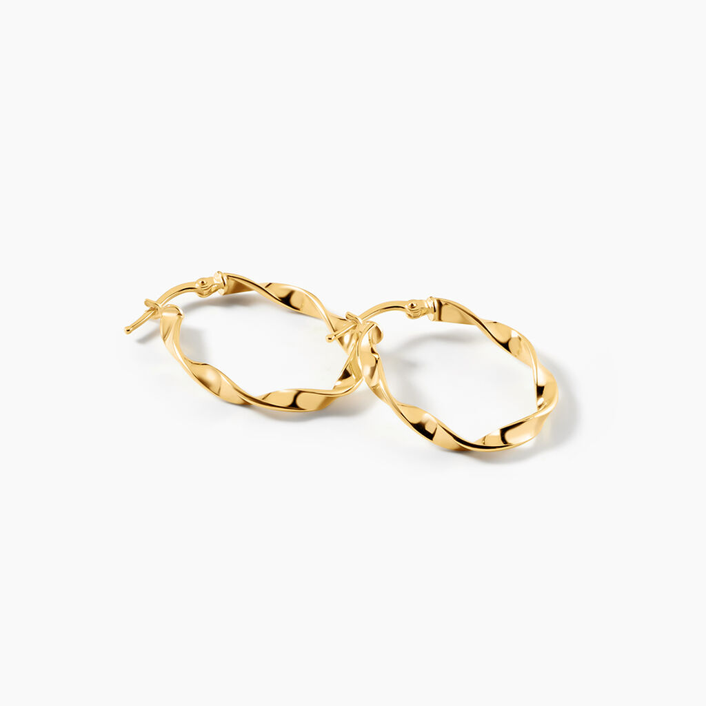 Cr&eacute;oles Falbala Argent Dor&eacute; A L'Or 750/1000 - Boucles d'oreilles cr&eacute;oles Femme | Histoire d&rsquo;Or