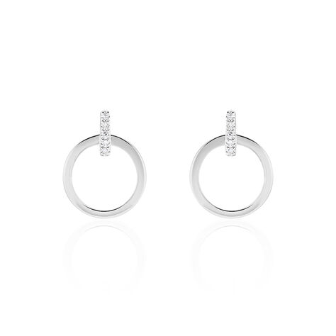 Boucles D'oreilles Puces Melissande Or Blanc Diamant - Clous d'oreilles Femme | Histoire d’Or
