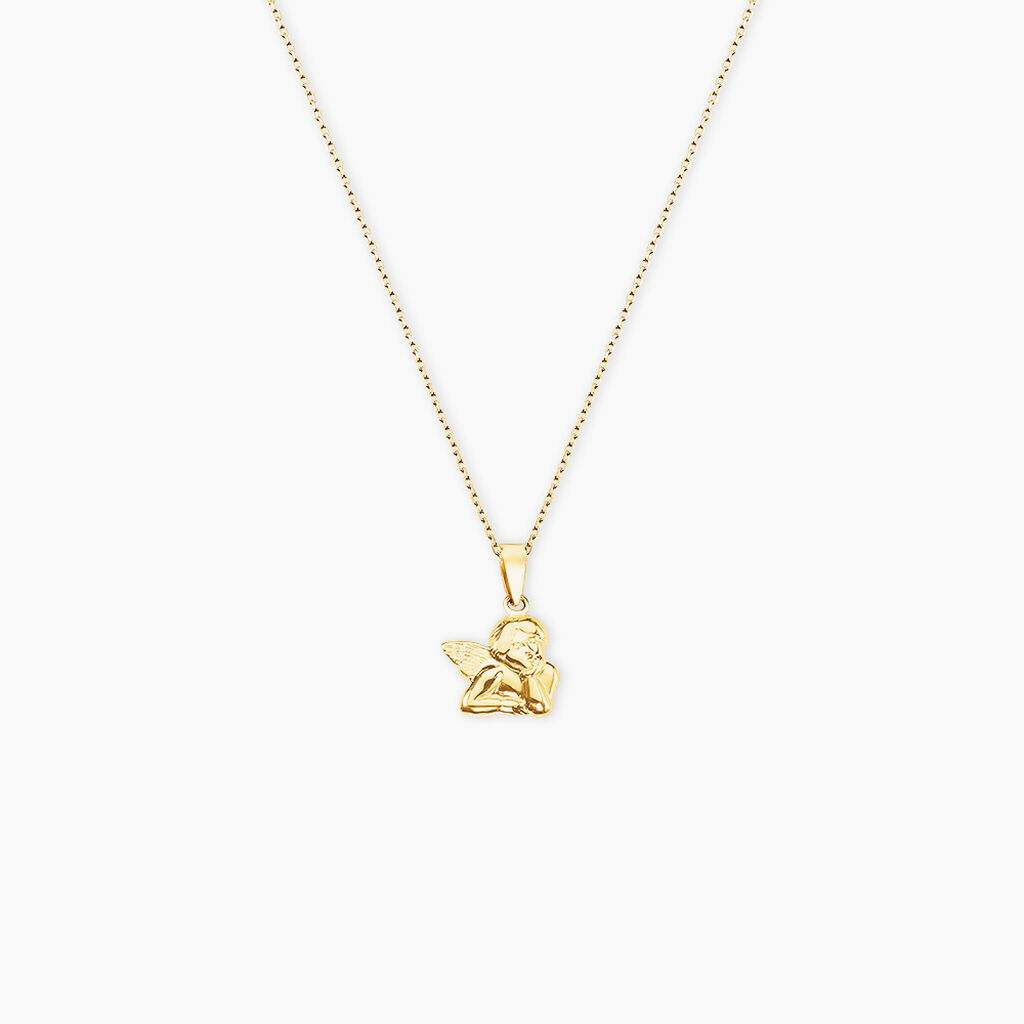 Pendentif Ange Penseur Or Jaune - Pendentifs Baptême Enfant | Histoire d’Or
