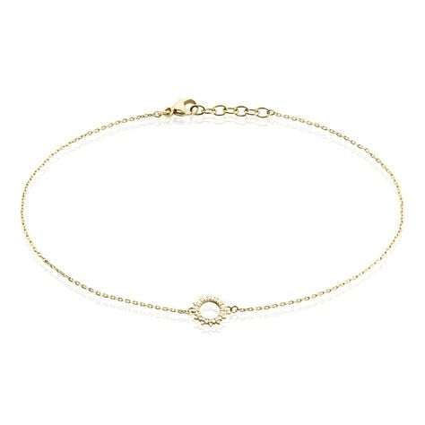 Chaîne De Cheville Aku Plaqué Or Doré Oxyde De Zirconium Blanc - Chaînes de cheville Femme | Histoire d’Or