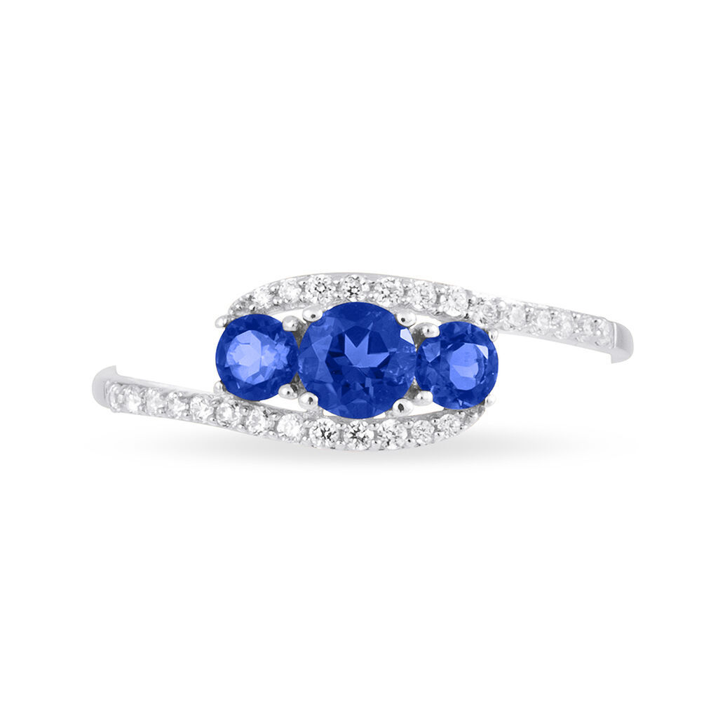 Bague Chloe Or Blanc Saphir Et Diamant - Bagues solitaires Femme | Histoire d’Or
