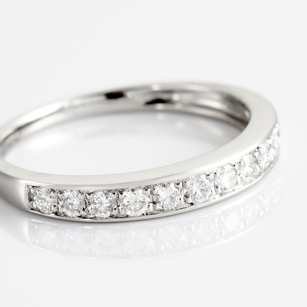Demi Alliance Juliette Platine Blanc Diamant - Bijoux Femme | Histoire d&rsquo;Or