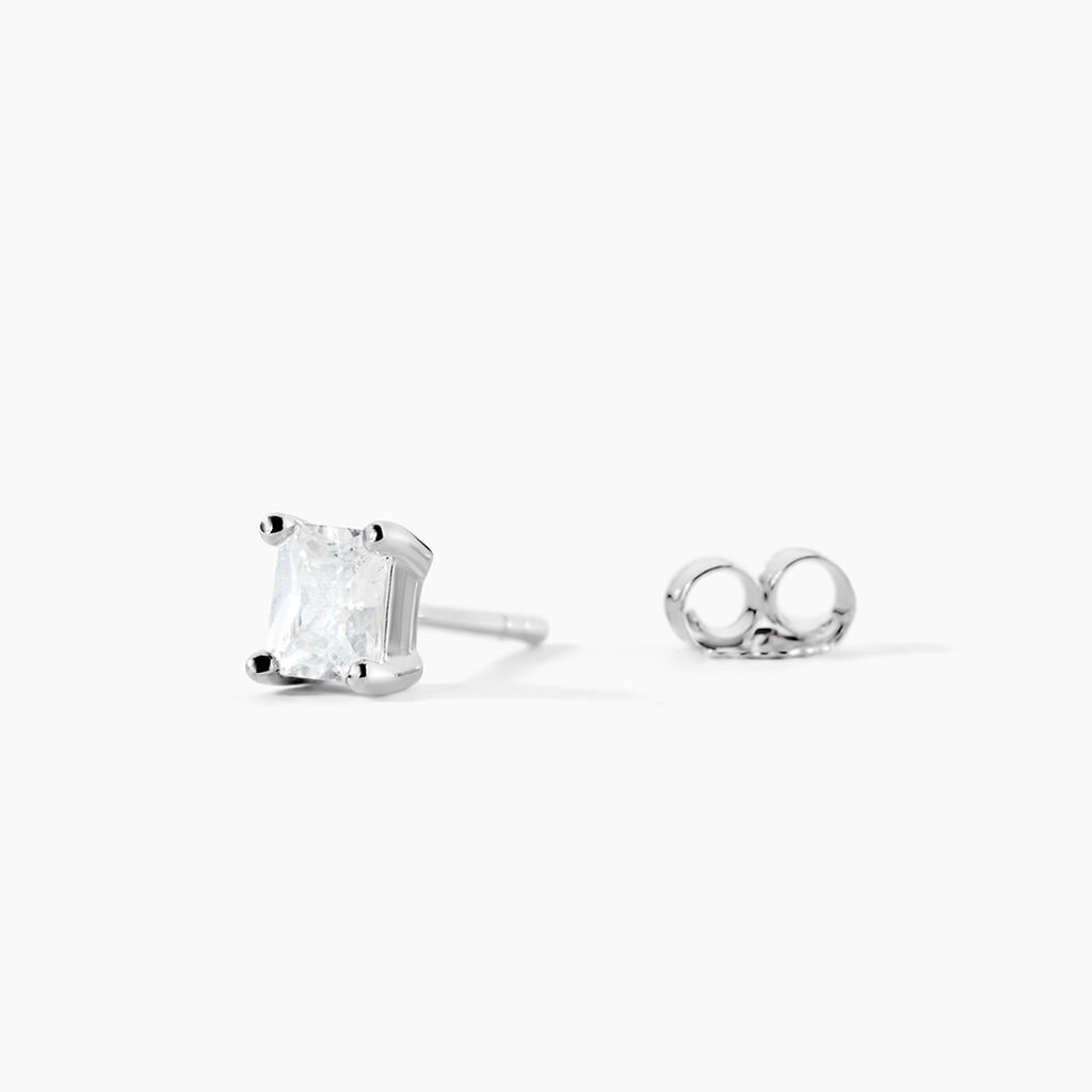 Boucles D'oreilles Puces Mathilda Argent Blanc Oxyde De Zirconium - Boucles d'oreilles fantaisie Femme | Histoire d’Or