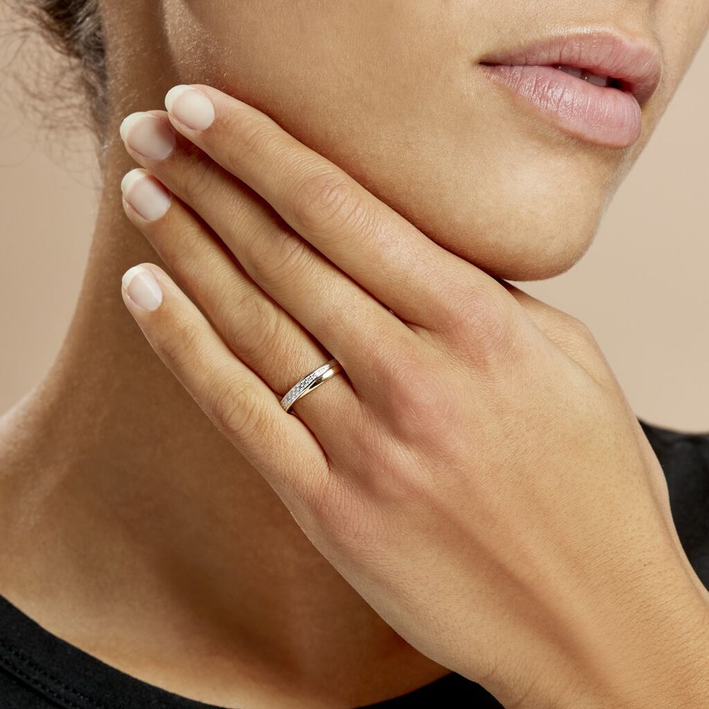 Alliance Maylisse Ruban Plat Or Bicolore - Alliances Femme | Histoire d’Or