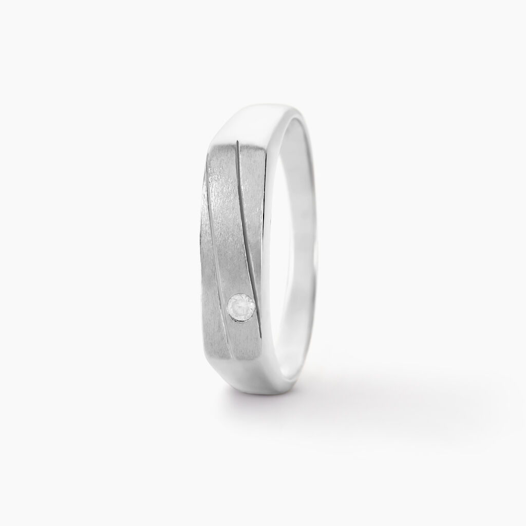 Chevalière Michel Argent Blanc Oxyde De Zirconium -  Homme | Histoire d’Or
